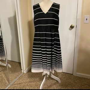 Lane Bryant... Black and white fit and flare dress